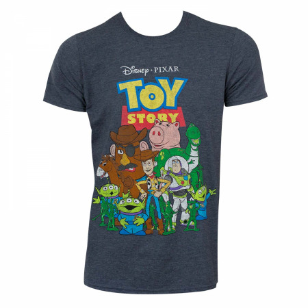 Disney Toy Story Men's Grey Group Photo T-Shirt